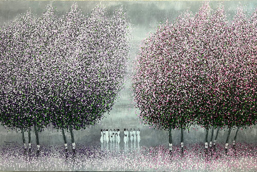 The way to the flower land van Trong Thuong Tran, Schilderij te koop op Singulart