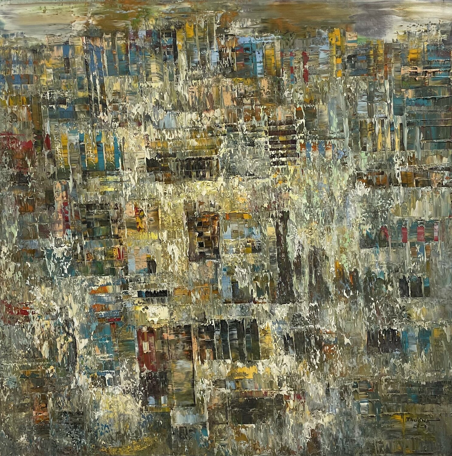 Street one childhood Trong Thuong Tran Originalgemälde zu verkaufen