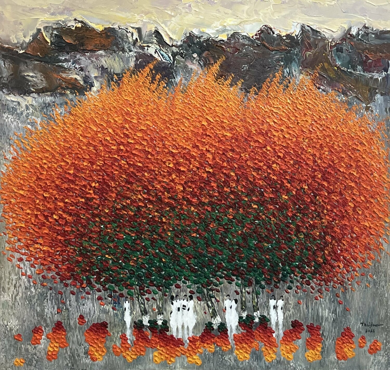 Summer back to the street Trong Thuong Tran Originalgemälde zu verkaufen