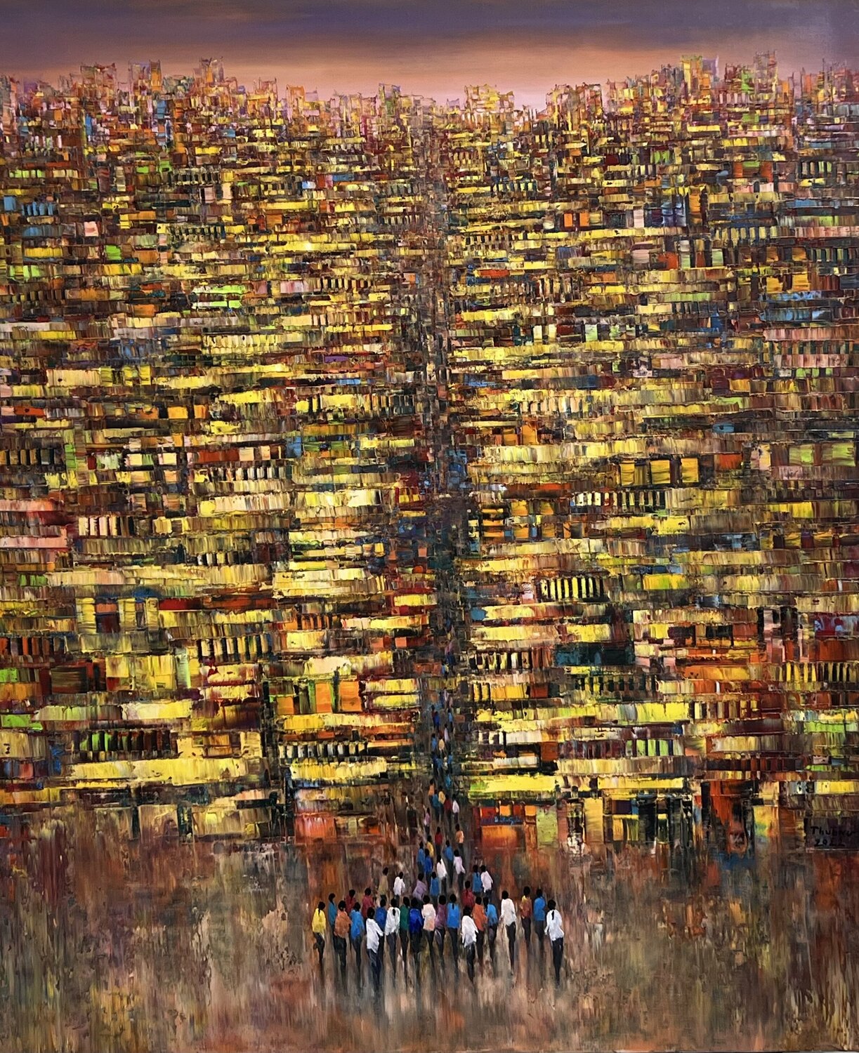 Girls in the city Trong Thuong Tran Originalgemälde zu verkaufen