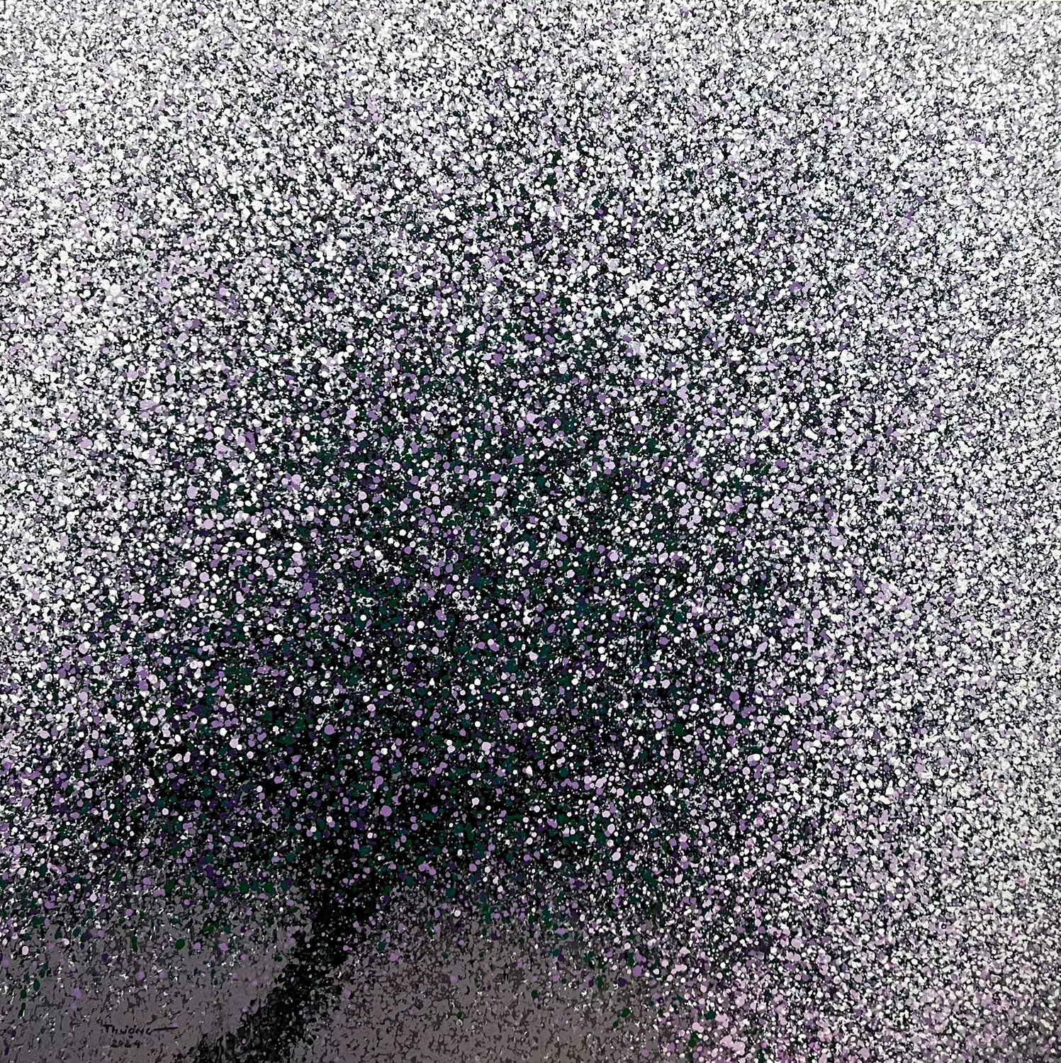 Cherry Blossoms in the Morning Mist No.3 Trong Thuong Tran Originalgemälde zu verkaufen