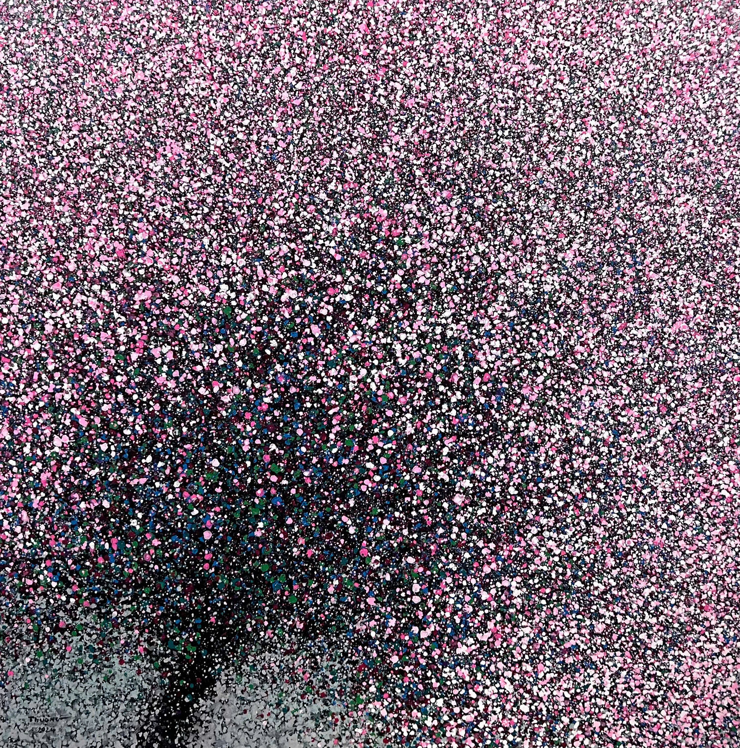 Cherry Blossoms in the Morning Mist No.2 Trong Thuong Tran Originalgemälde zu verkaufen