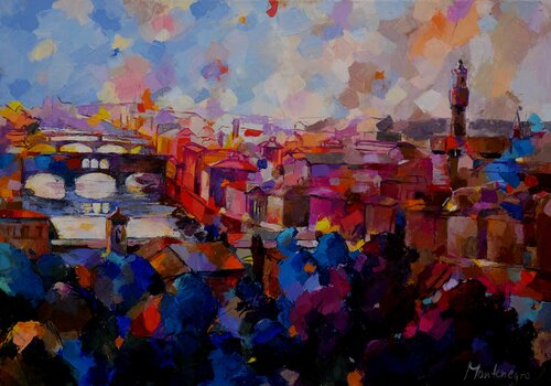Evening in Florence di Miriam Montenegro, Pittura in vendita su Singulart