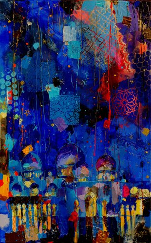 Night in Abu Dhabi di Miriam Montenegro, Pittura in vendita su Singulart