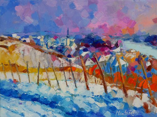 Winterday in the wineyards di Miriam Montenegro, Pittura in vendita su Singulart