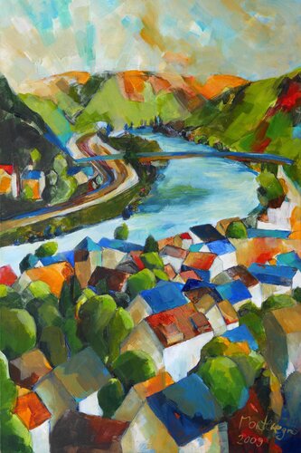 Mosel bei Niederfell di Miriam Montenegro, Pittura in vendita su Singulart