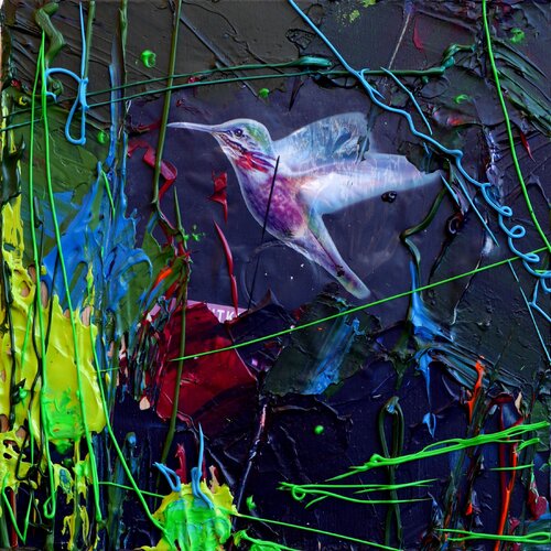 Colibri - Mini collage IV di Miriam Montenegro, Pittura in vendita su Singulart