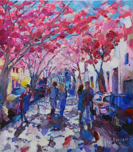 Cherry blossom II by Miriam Montenegro, Painting for Sale on Singulart