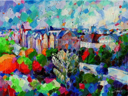 Colorful city di Miriam Montenegro, Pittura in vendita su Singulart