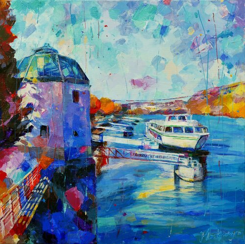 Afternoon on the Rhine par Miriam Montenegro, Peinture en vente sur Singulart