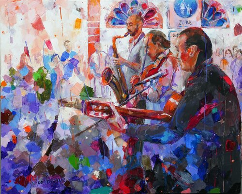 Lulo and friends van Miriam Montenegro, Schilderij te koop op Singulart