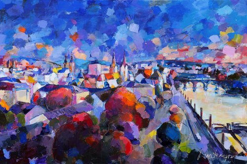 Blue Hour Attraction de Miriam Montenegro, Pintura a la venta en Singulart