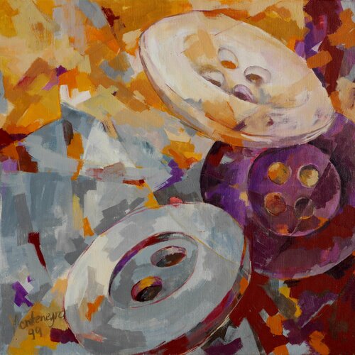 Button universe II von Miriam Montenegro, Malerei kaufen auf Singulart