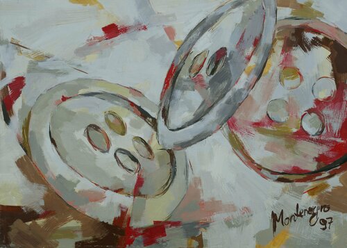 Button space III von Miriam Montenegro, Malerei kaufen auf Singulart
