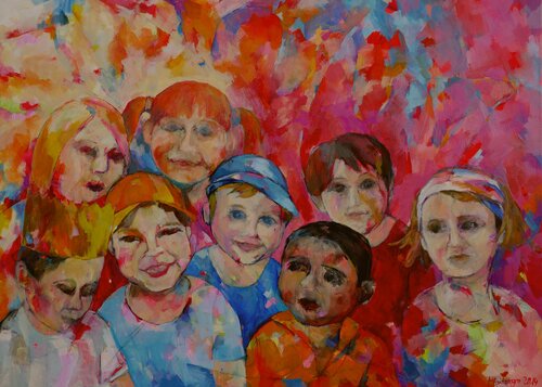 Birthday party von Miriam Montenegro, Malerei kaufen auf Singulart