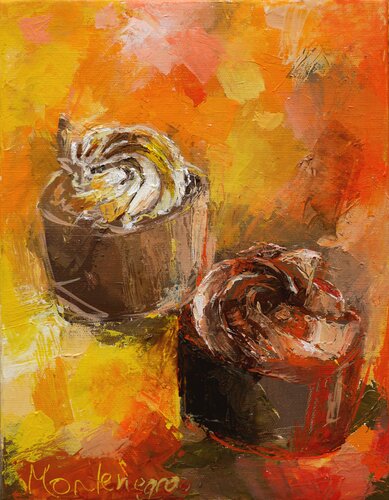 Chai or mocha? van Miriam Montenegro, Schilderij te koop op Singulart