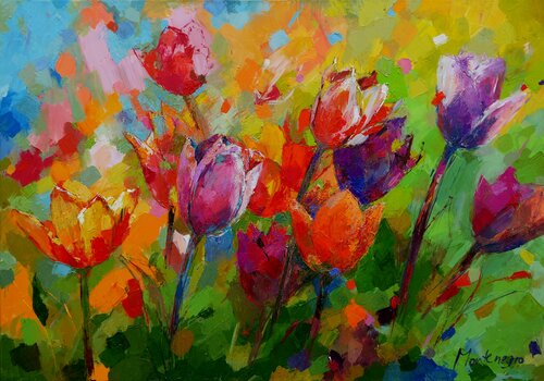 Tulips von Miriam Montenegro, Malerei kaufen auf Singulart