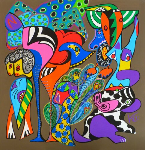 Psyché Animals von Kaël, Malerei kaufen auf Singulart