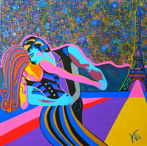 Un amour à Paris van Kaël, Schilderij te koop op Singulart
