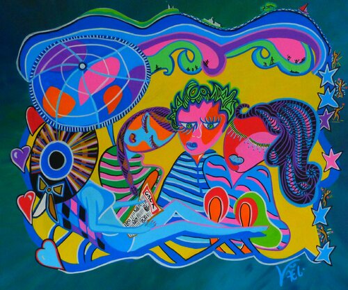 Quatr'heures à la plage van Kaël, Schilderij te koop op Singulart