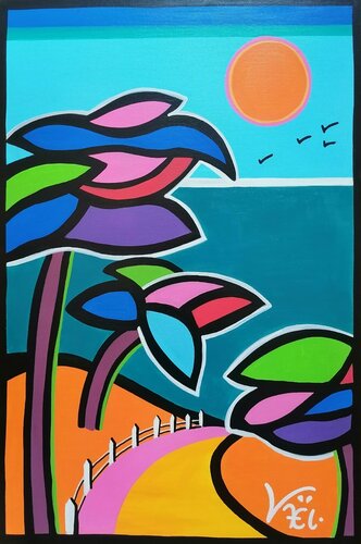 Sentier vers la mer van Kaël, Schilderij te koop op Singulart
