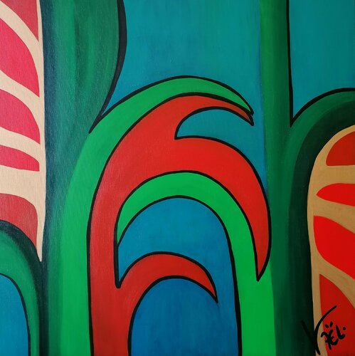 Green Endorphins di Kaël, Pittura in vendita su Singulart