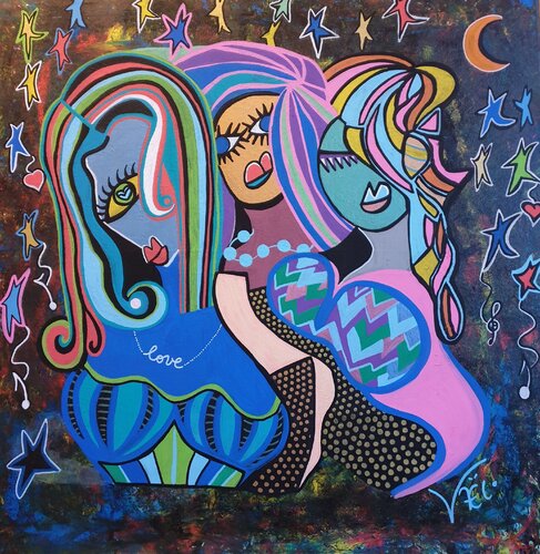 Soirée filles by Kaël, Painting for Sale on Singulart