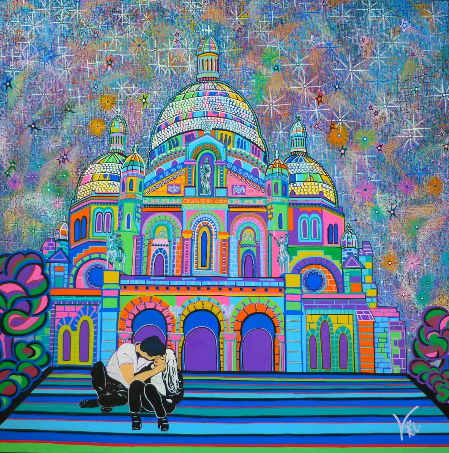 Idylle au Sacré-Coeur Kaël Originalgemälde zu verkaufen