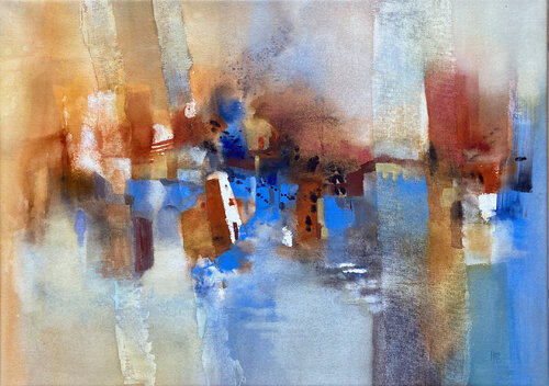 Bleu royal van Anne Bironneau, Schilderij te koop op Singulart