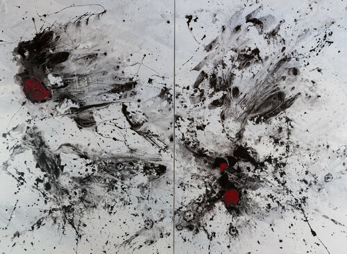 Le jardin du peintre VIII. Diptyque de Odile CARITEAU, Pintura a la venta en Singulart