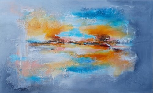 La beauté des flots bleus est le domaine des baleines von Maryse Kriloff, Malerei kaufen auf Singulart