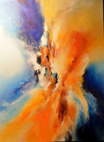 Le bonheur arrive par vagues by Maryse Kriloff, Painting for Sale on Singulart