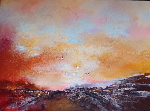 Envol céleste by Maryse Kriloff, Painting for Sale on Singulart