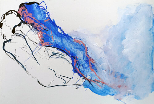 blue series no 5 van Tepe Kraus, Werk op papier te koop op Singulart