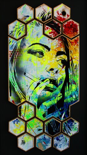 hexagone girl n°1 von Maxime Andriot, Malerei kaufen auf Singulart