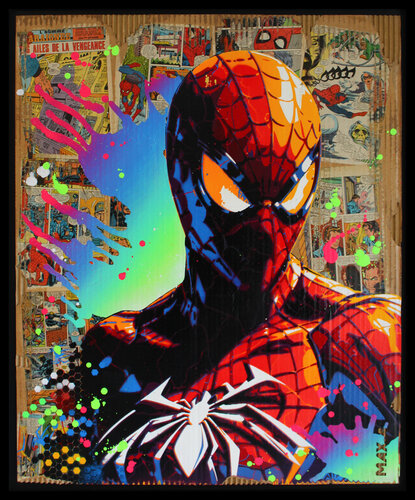 spiderman " les ailes de la vengeance " van Maxime Andriot, Schilderij te koop op Singulart