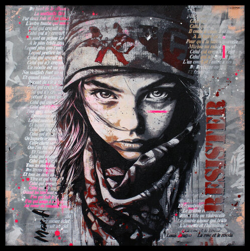 Résister " la rose et le réséda " by Maxime Andriot, 회화 for Sale on Singulart