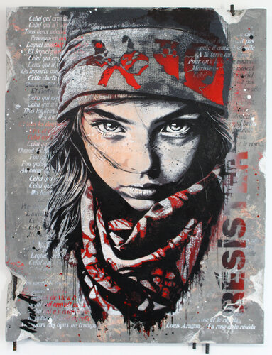 wall fragment "la rose te le réséda " van Maxime Andriot, Schilderij te koop op Singulart
