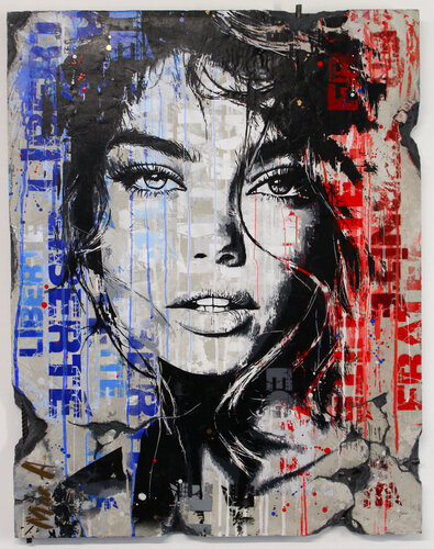 wall fragment "Marianne #2 " by Maxime Andriot, 油畫 for Sale on Singulart