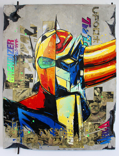 wall fragment "Goldorak #1 " by Maxime Andriot, 油畫 for Sale on Singulart