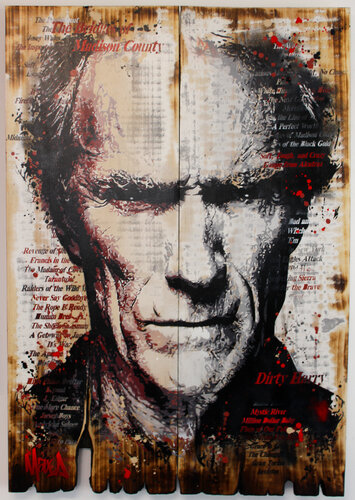 burnt wood " Dirty Harry  " van Maxime Andriot, Schilderij te koop op Singulart