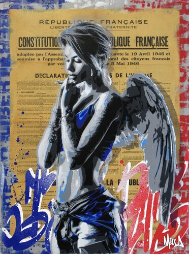 "blue angel" Référundum mai 1946 von Maxime Andriot, Malerei kaufen auf Singulart