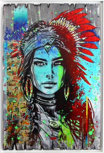 super indian girl #2 par Maxime Andriot, Peinture en vente sur Singulart