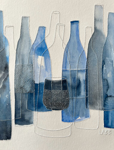 BLUE BOTTLES van LABB, Werk op papier te koop op Singulart