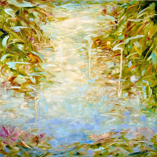 Dreams Reflecting on My Pond van Darlene Winfield, Schilderij te koop op Singulart