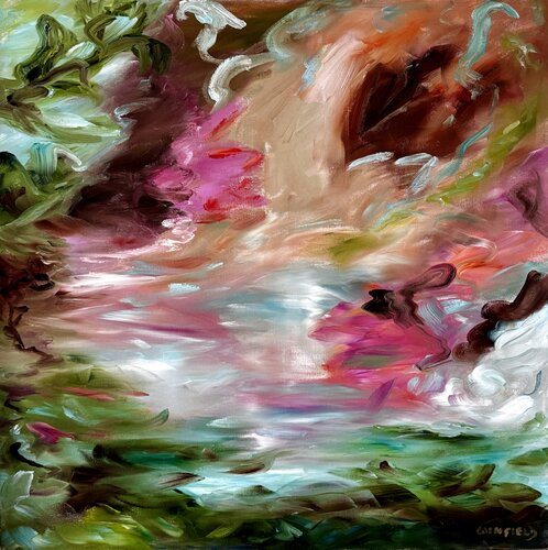 Life Swirling Around Us van Darlene Winfield, Schilderij te koop op Singulart
