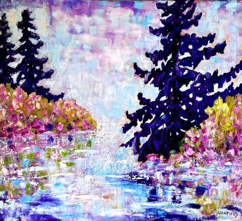 A Swan's Lake by Darlene Winfield, Painting for Sale on Singulart