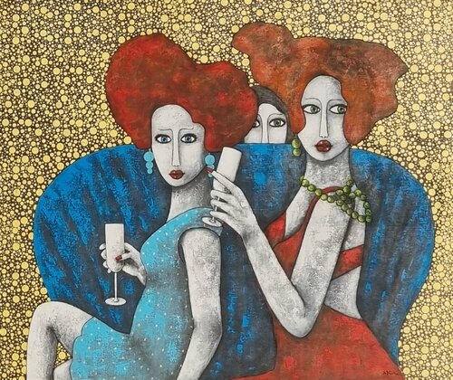 "Champagne" by Salette Viana, Painting for Sale on Singulart