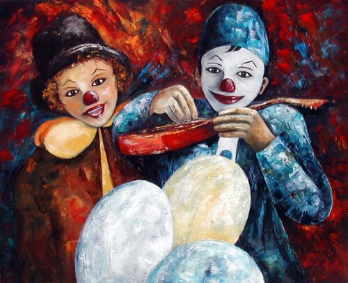 Graines de clowns van Salette Viana, Schilderij te koop op Singulart