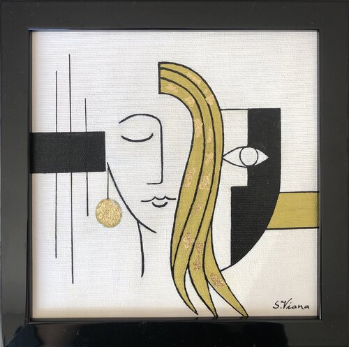 Black & Gold 3 van Salette Viana, Schilderij te koop op Singulart